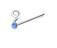 Question Mark Silver Straight Nose Stud NSKA-664